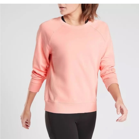 NWOT Athleta 'Sundown' Long Sleeve Crew Soft Sweatshirt ("Beach Peach") XS - Picture 1 of 10